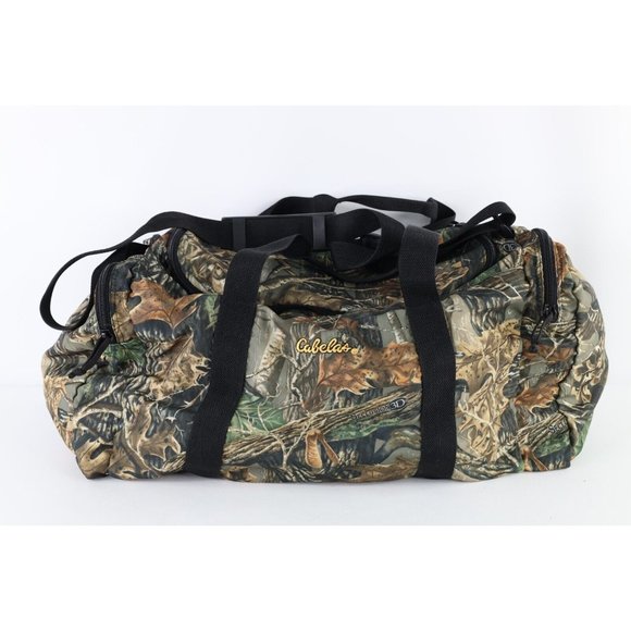 Vintage Cabelas Seclusion 3D Camouflage Handled Duffle Bag Carry On Weekender